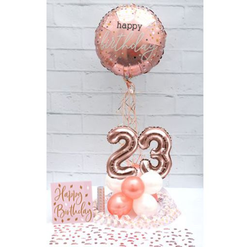 Partydeko-Set zum 23. Geburtstag in Rosegold, Happy Birthday