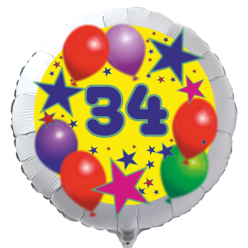 34.-Geburtstag-Luftballon-mit-Helium-Ballongas-Sterne-und-Luftballons
