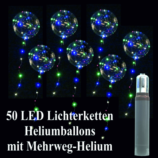 50-LED-Lichterketten-Leuchtzauber-Heliumballons-mit-3-Liter-Helium-Mehrweg