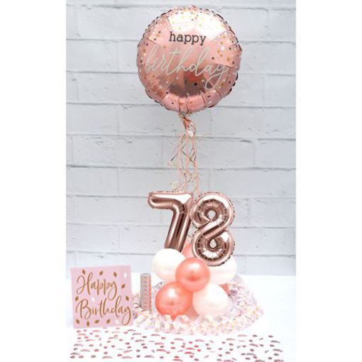 Partydeko-Set zum 78. Geburtstag in Rosegold, Happy Birthday