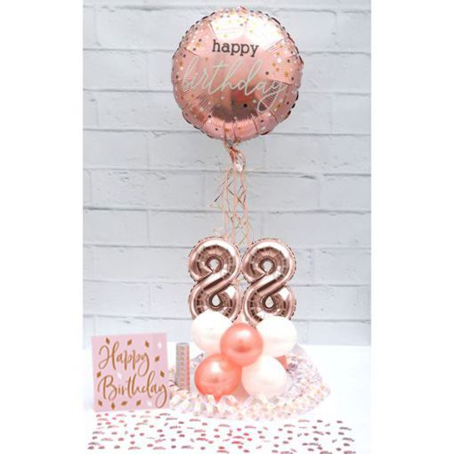 Partydeko-Set zum 88. Geburtstag in Rosegold, Happy Birthday