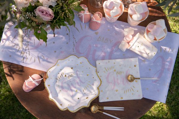 Partybecher-Baby-Shower-Girl-rosa-Partydekoration-Geburt-Babyparty-Maedchen-Girl