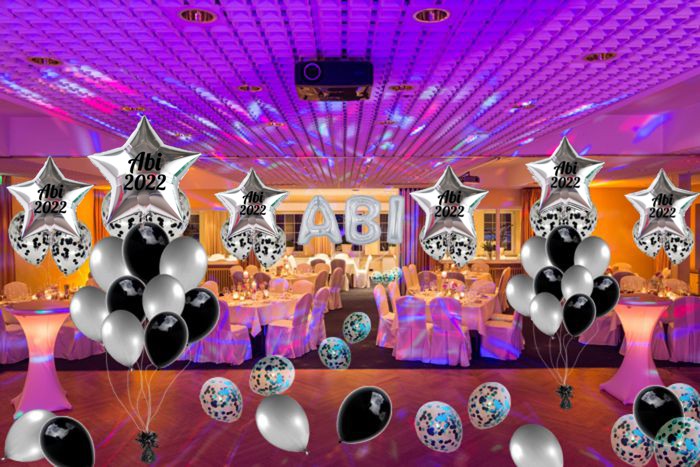 Ballonbouquet-Abi-2022-silber-schwarz-Dekoration-zur-Abifeier-Abitur-12-Ballons-Dekobeispiel