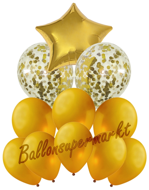 Ballonbouquet-Golden-Dream-Dekoration-zu-Silvester-Geburtstag-Weihnachten-Goldene-Hochzeit-11-Ballons
