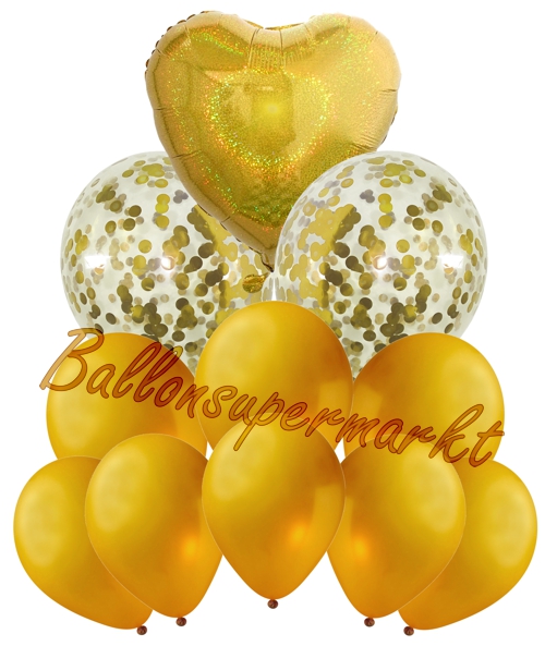 Ballonbouquet-Golden-Shimmer-Heart-Dekoration-zu-Silvester-Geburtstag-Weihnachten-Goldene-Hochzeit-11-Ballons