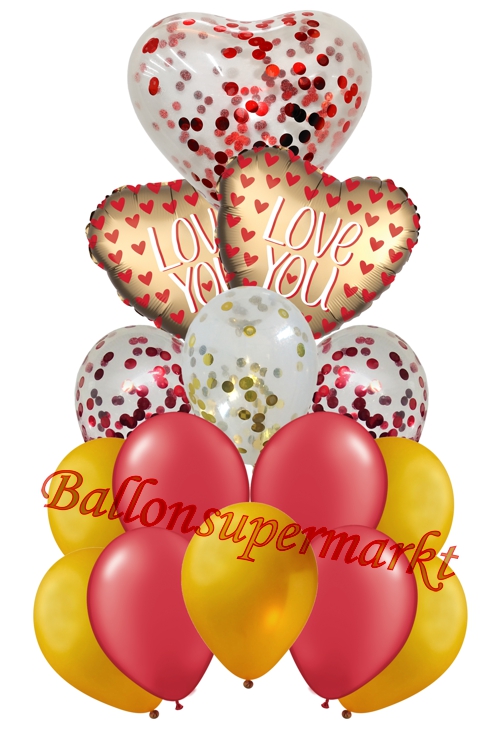 Ballonbouquet-Love-You-Satin-Dekoration-zu-Valentin-Hochzeit-15-Ballons
