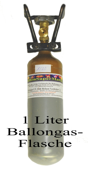 Ballongas Mehrwegbehälter, 1 Liter Heliumflasche