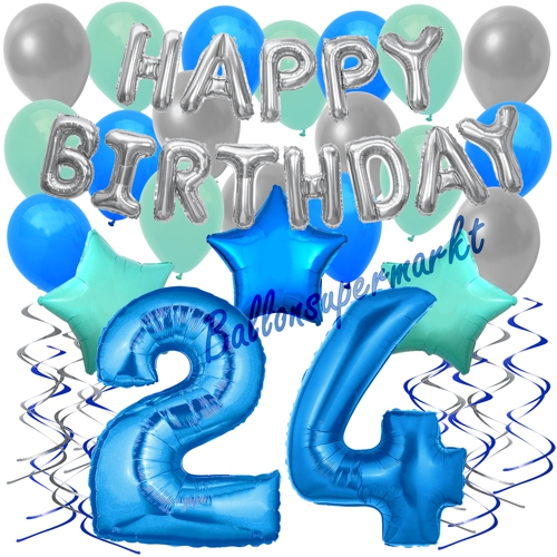 Ballons-und-Dekorations-Set-zum-24.-Geburtstag-Happy-Birthday-Blau