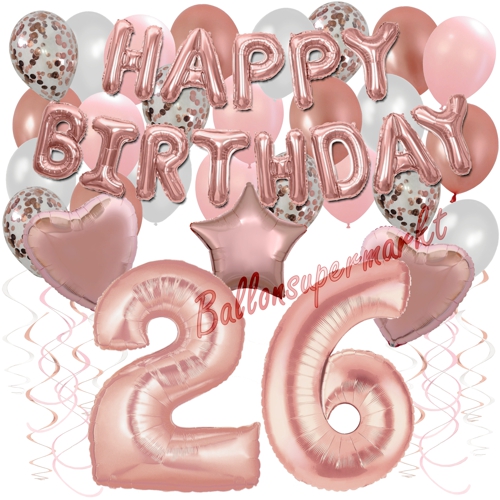 Ballons-und-Dekorations-Set-zum-26.-Geburtstag-Happy-Birthday-Rosegold