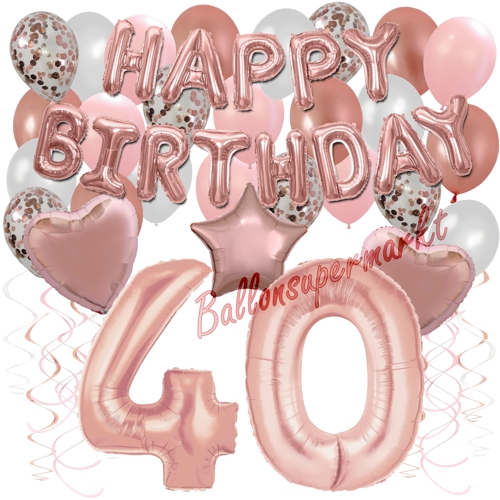Ballons-und-Dekorations-Set-zum-40.-Geburtstag-Happy-Birthday-Rosegold