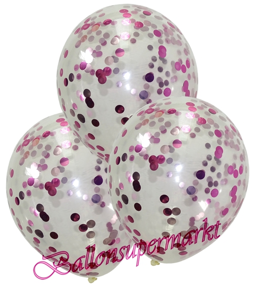 Ballons-und-Helium-Set-Einweg-Jumbo-Konfetti-Luftballons-rosa-pink-Ballonflug-Dekoration-Hochzeitsfest