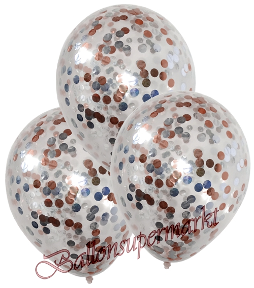 Ballons-und-Helium-Set-Einweg-Jumbo-Konfetti-Luftballons-rosegold-silber-Ballonflug-Dekoration-Hochzeitsfest