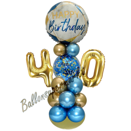 Ballonsdekoration-LED-Happy-Birthday-40-Blau-Gold-Deko-Tischdeko-zum-40.-Geburtstag