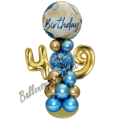 Ballonsdekoration-LED-Happy-Birthday-49-Blau-Gold-Deko-Tischdeko-zum-49.-Geburtstag