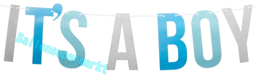 Banner-Its-a-Boy-Dekoration-zu-Geburt-Taufe-Babyparty-Junge