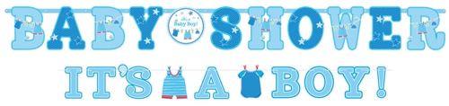 Banner-Set-Shower-with-Love-Boy-Dekoration-Babyparty-Junge-2-Teilig