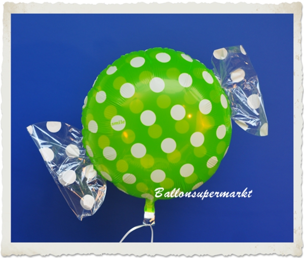 Bonbon-Luftballon-aus-Folie-Punkte-Frucht-Melone