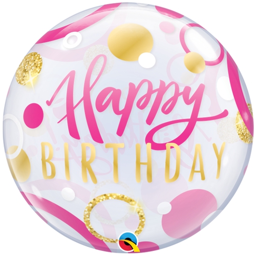 Bubble-Ballon-Happy-Birthday-Pink-and-Gold-Dots-Luftballon-Geschenk-Geburtstag-Party