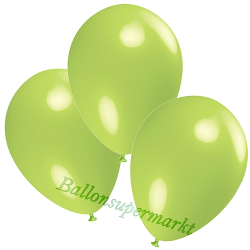 Deko-Luftballons-Limonengruen-Ballons-aus-Natur-Latex-zur-Dekoration