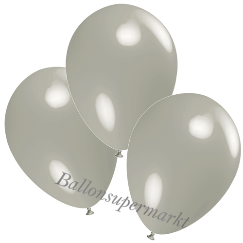 Deko-Luftballons-Silbergrau-Ballons-aus-Natur-Latex-zur-Dekoration