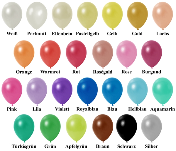 Deko-Metallic-Luftballons-Farbpalette-Ballons-aus-Natur-Latex