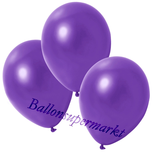 Deko-Metallic-Luftballons-Violett-Ballons-aus-Natur-Latex-zur-Dekoration