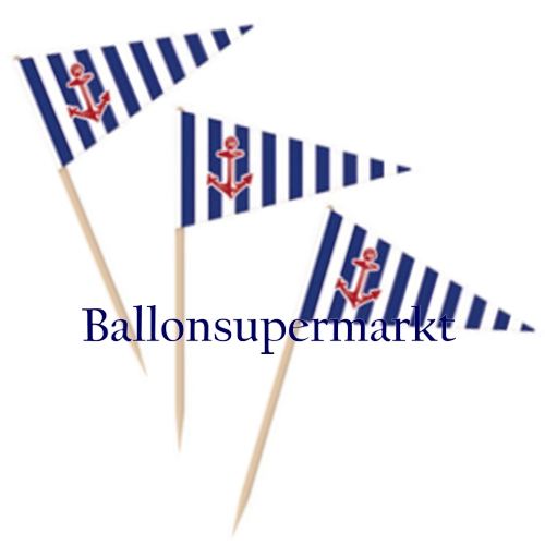 Dekopicker-Anchors-Aweight-Dekoration-Tischdeko-Mottoparty-Maritim-Buffet-Segeln-Meer