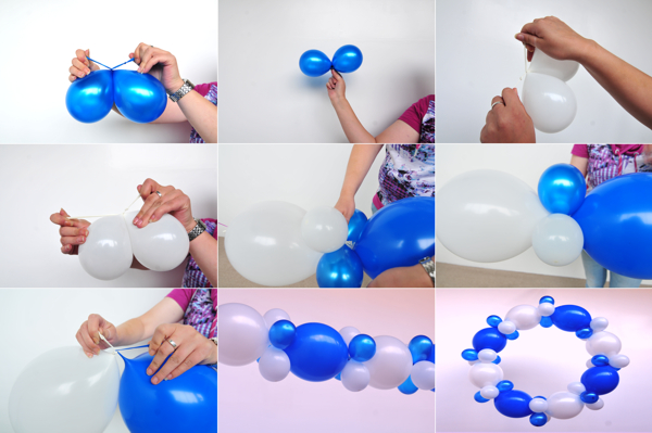 Dekoration-aus-Luftballons-Ballondeko-mit-Girlandenballons-und-kleinen-Latex-Luftballons