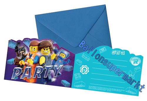 Einladungskarten-LEGO-Movie-2-Partydekoration-Kindergeburtstag-Emmet