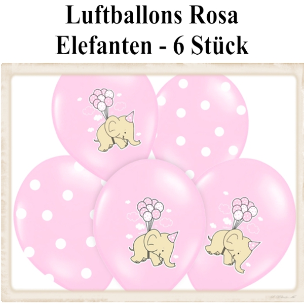 Elefanten-Baby-Luftballons Rosa