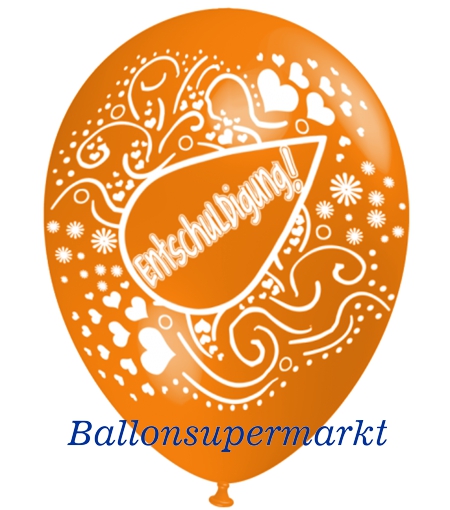 Entschuldigung-Luftballon-Orange