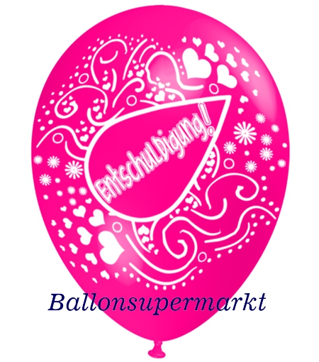 Entschuldigung-Luftballon-Pink