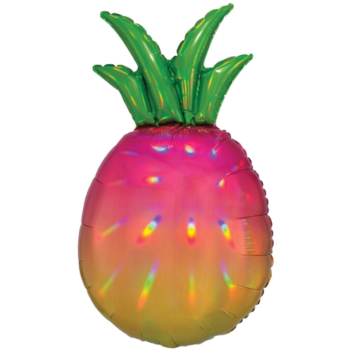 Folienballon-Ananas-Shape-irisierend-holo-Luftballon-Geschenk-Geburtstag-Partydekoration-Hawaii-Tropen