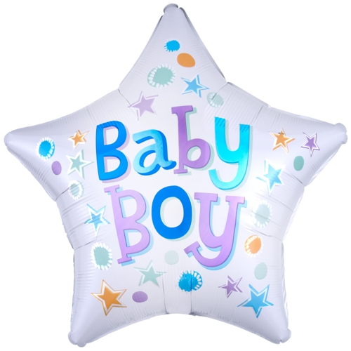 Folienballon-Baby-Boy-Star-Luftballon-zur-Geburt-Babyparty-Taufe-Junge
