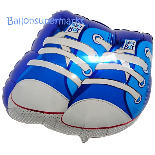 Folienballon-Babyschuhe-Baby-Boy-Luftballon-zur-Geburt-Babyparty-Taufe-Junge