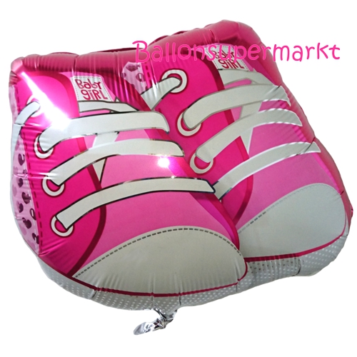 Folienballon-Babyschuhe-Baby-Girl-Luftballon-zur-Geburt-Babyparty-Taufe-Maedchen