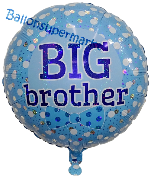 Folienballon-Big-Brother-holografisch-Luftballon-Geschenk-Geschwister-Geburt-Dekoration