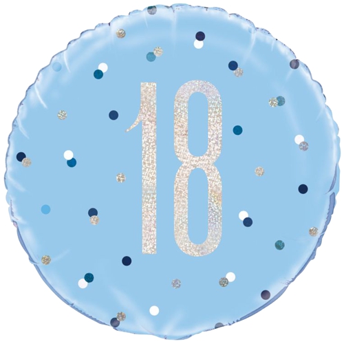 Folienballon-Blue-and-Silver-Glitz-18-holografisch-Luftballon-Geschenk-zum-18.-Geburtstag-Dekoration