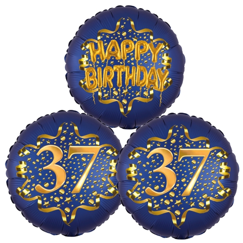 Folienballon-Bouquet-zum-37.-Geburtstag-Satin-Navy-Zahl-37-Happy-Birthday-Luftballons-Geschenk