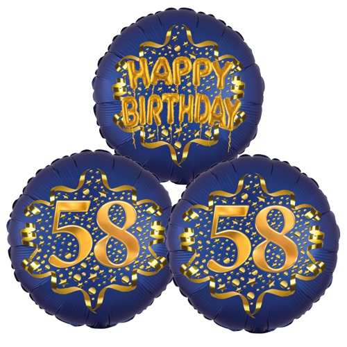 Folienballon-Bouquet-zum-58.-Geburtstag-Satin-Navy-Zahl-58-Happy-Birthday-Luftballons-Geschenk