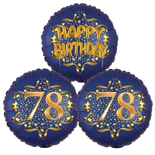 Folienballon-Bouquet-zum-78.-Geburtstag-Satin-Navy-Zahl-78-Happy-Birthday-Luftballons-Geschenk