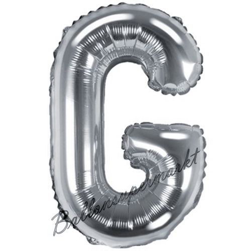 Folienballon-Buchstabe-35-cm-G-Silber-Luftballon-Geschenk-Geburtstag-Hochzeit-Firmenveranstaltung