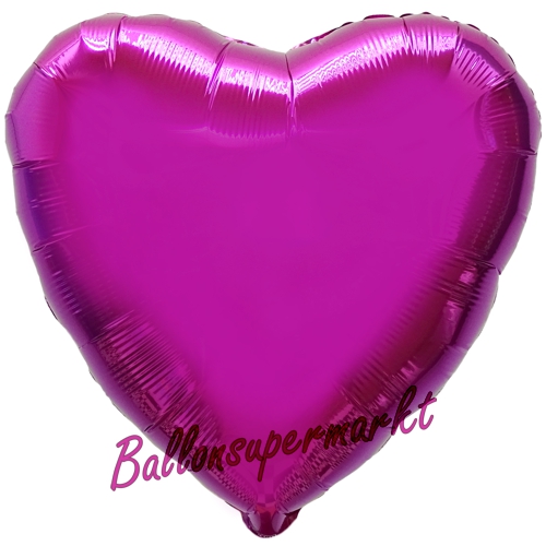 Folienballon-Deko-Herz-43-cm-Fuchsia-Luftballon-Geschenk-Hochzeit-Geburtstag-Dekoration-Party-Fest