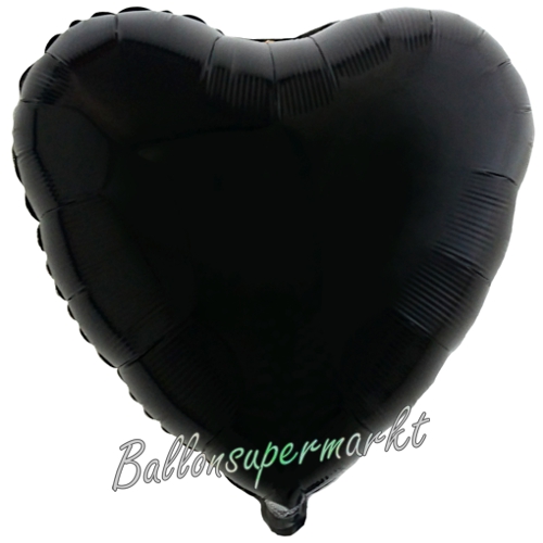 Folienballon-Deko-Herz-43-cm-Schwarz-Luftballon-Geschenk-Hochzeit-Geburtstag-Dekoration-Party-Fest