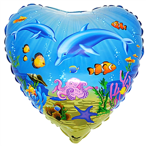 Folienballon-Delfine-Herz-Luftballon-Geschenk-Kindergeburtstag