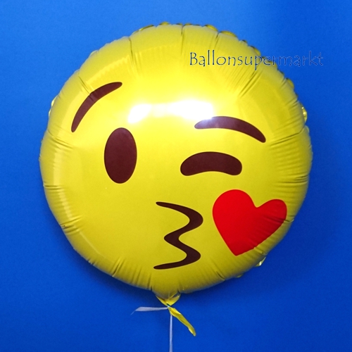 Folienballon-Emoticon-mit-Kussmund-Luftballon-Geschenk-Smiley-Emoji-Gruss