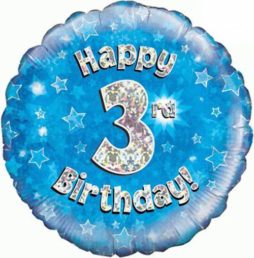 Folienballon-Geburtstag-Happy-3rd-Birthday-Blau-Luftballon-Geschenk-Dekoration-zum-3-Geburtstag