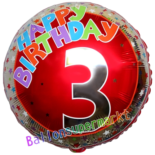 Folienballon-Geburtstag-Happy-Birthday-Milestone-3-Luftballon-Geschenk-Dekoration-zum-3-Geburtstag