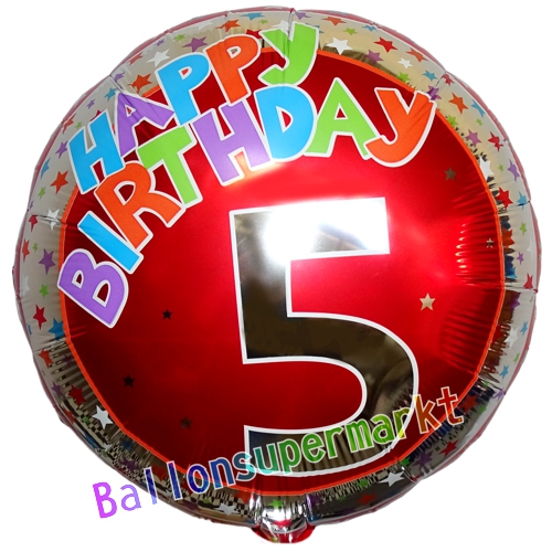 Folienballon-Geburtstag-Happy-Birthday-Milestone-5-Luftballon-Geschenk-Dekoration-zum-5-Geburtstag