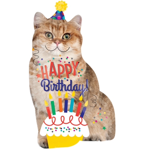 Folienballon-Happy-Birthday-Katze-Shape-Geschenk-zum-Geburtstag